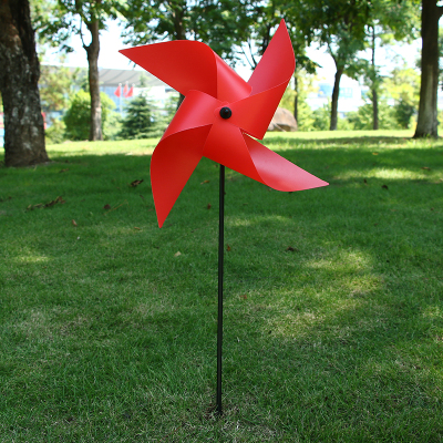 38CM solid color four-corner windmill garden kindergarten converted four-leaf plastic windmill outdoor children's toys