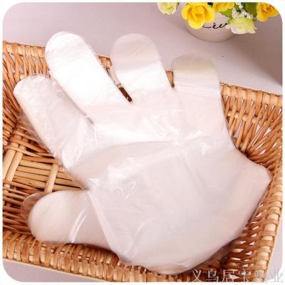 Manufacturer direct selling disposable gloves multi-purpose thick film PE gloves 100 clothes.