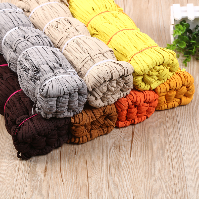 厂家直销 6mm大捆装灰黄色松紧织带服装辅料松紧