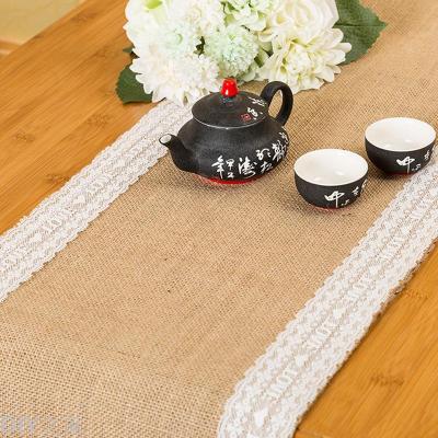 Linen lace table runner table flag tablecloth decorative arts European Christmas party supplies