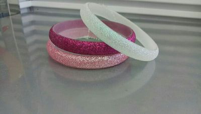 Acrylic Plastic Flash powder 1 CM bracelet