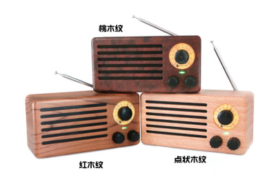 New Cat Prince series wood grain wireless Bluetooth speaker portable cell phone retro radio audio