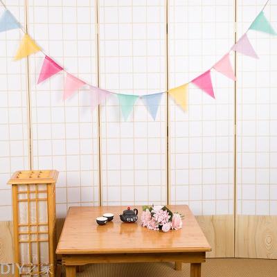 Imitation linen color classic jute fabric wedding party flag Bunting Western wedding decorations