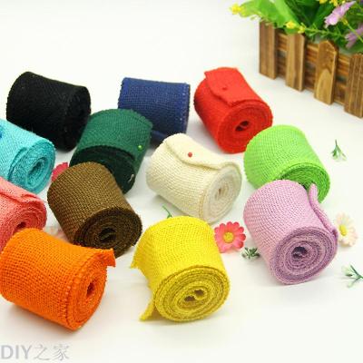 6.0 wide hand-roll of colored Christmas decorations linen hemp linen lace linen striped