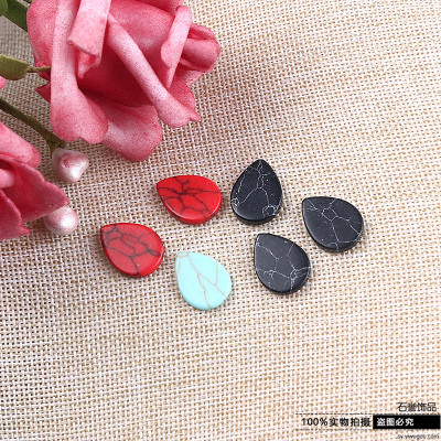 Turquoise ring ring - face drop - shaped beads diy handmade accessories material
