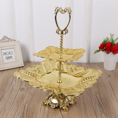 Marriott Craft European Modern Double-Layer Fruit Plate Electroplating Plate Cake Plate