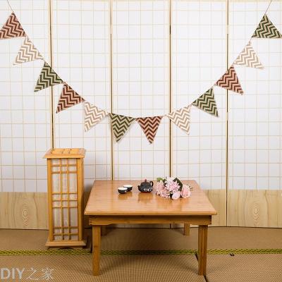 Factory direct craft decoration Christmas wedding party linen flag waves flag pennant