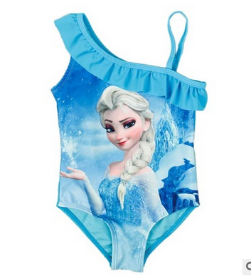 European and American foreign trade hot style girl in swimsuit, frozen and frozen swimsuit children's bathing suit