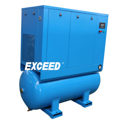 Screw air compressor with dryer and 300 liters air tank