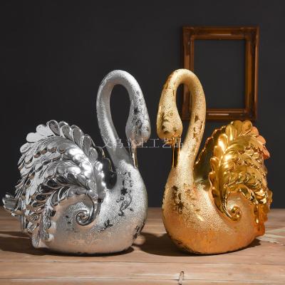 Gao Bo Decorated Home High-grade ceramic decoration art ceramics lovers Swan ornaments