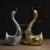 Gao Bo Decorated Home European-Style Electroplated Ceramic Hollow Couple Swan Decoration Home Decorative Crafts