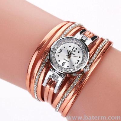 Foreign explosive fashion slim leather studded multi-level Lady decorative Bracelet Watch quartz watch