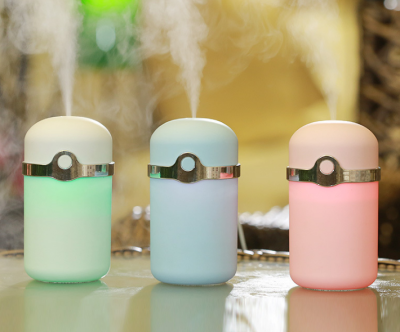 Cute baby negative ion car air freshener, USB mini household desk, seven color light humidifier.