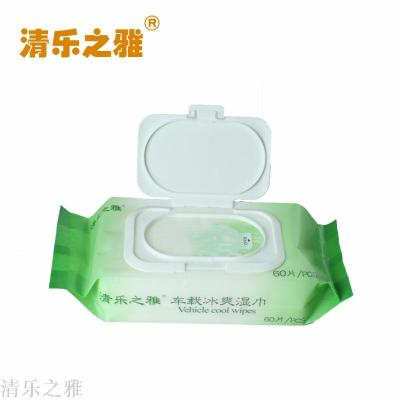 60-piece Green tea iced wipes with lid