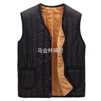 Dad thanks cotton - padded jacket plus velvet large thermal cotton vest middle - aged man vest middle aged and elderly men 's vest