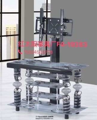 Multilayer curved tempered glass TV frame, stainless steel leg LCD TV Rack