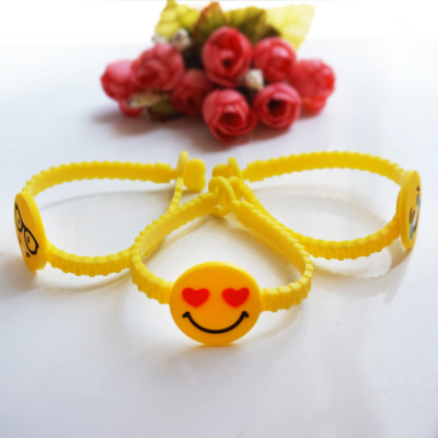 Smiley PVC soft rubber bracelet with gift bracelet.