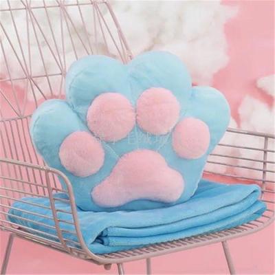Original cute cat Claw Paws Pillow Air Conditioner Blanket Office NAP blanket air conditioner triple cushion