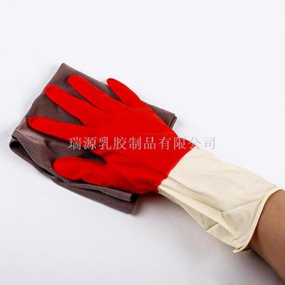 Bi-color latex gloves