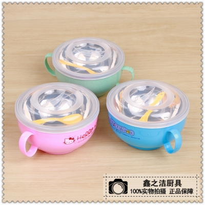 Xinzhijie Bento Box Stainless Steel Kitchenware Student Children Cute Bento Box Adult Vacuum Fruit Crisper