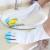 Single-layer wash bowl gloves wash household latex gloves shark oil household kitchen clean PVC rubber.
