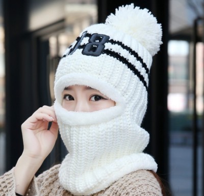 Female hat sweater ear protectors hair warmer knitted hat female cycling windproof ear Protector Adult Cap