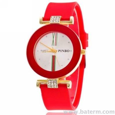 Fashion trend ultra-thin Roman digital silicone strap lady Watch quartz watch multicolor optional