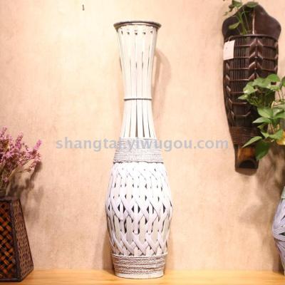 Chinese Retro Southeast Asian Style Handmade Bamboo Woven Vase Flower Flower Container DL-17341