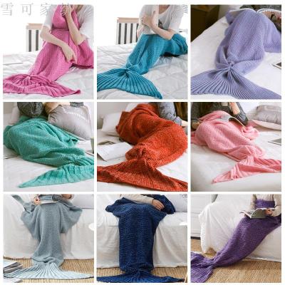 Imitation cashmere knitted mermaid sleeping bag exported to Europe and America