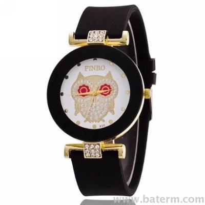 Fashion Trend Super thin owl silicone strap lady watch quartz watch multicolor optional