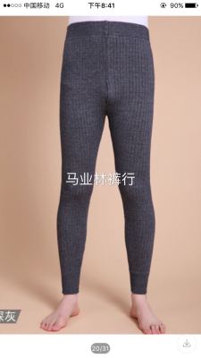 The new style of men 's double - check warm padded cashmere imitation men' s winter leggings super thick warm pants The sheep