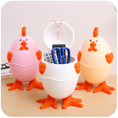 Cartoon New Chicken Desktop Trash Bin Storage Bucket Mini with Lid Home Living Room Office Desk Garbage Bin