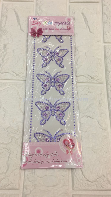 New glossy ABS butterfly rhinestone sticker car mobile phone computer Sticker