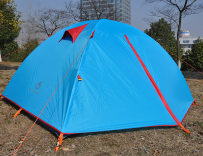  outdoor tent camping tent 2 people's double aluminum poles waterproof tent.