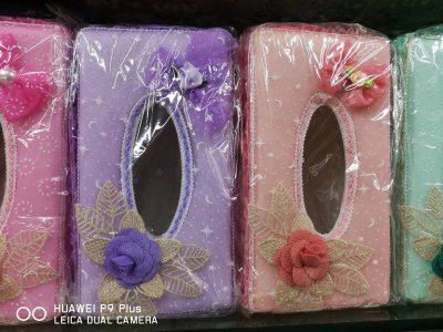 Automotive supplies lace paper towel box rose red box