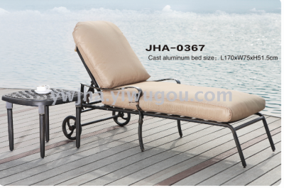Outdoor Leisure cast aluminum lying bed swimming pool bed garden beds Leisure bed