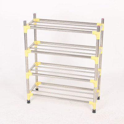 Multi - layer economic household stainless steel shoe rack simple home creative Multi - functional assembly simple shoe cabinet