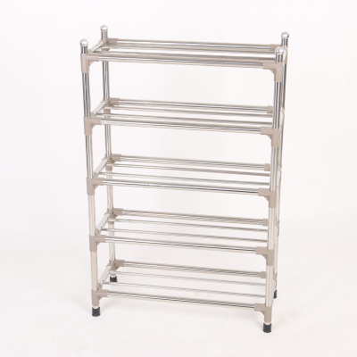 Multi - layer economic stainless steel shoe rack simple home creative Multi - functional assembly simple shoe cabinet