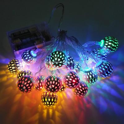 20-Head Led Lighting Chain Christmas Birthday and Holiday Room Courtyard Decorative Lamp round Ball Morocco Ball Indoor