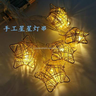 Christmas Holiday Room Furnishings Decorative Pendant Iron Wire Stars Heart Led Lighting Chain Creative Gifts Gifts