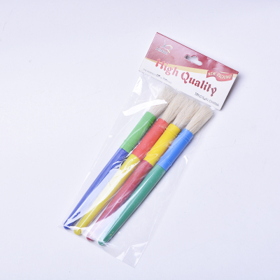 Xinqi painting material manufacturers direct color plastic pole pig hair round head DIY painting brushes