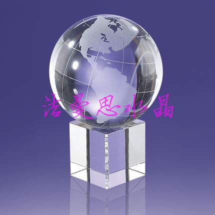 水晶地球仪纪念品 水晶礼品 浦江水晶礼品