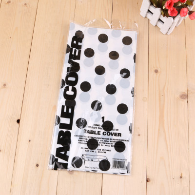 Black Spot Fashion Rectangular Disposable Tablecloth Plastic Tablecloth Household Waterproof Thickened Tablecloth