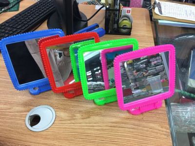 507 can hang desktop makeup mirror color plastic square mirror.