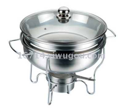 Stainless Steel Buffet Stove round Double-Layer Alcohol Stove Insulated Fish Stove Hot Pot Stove