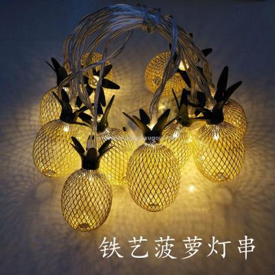 Led Battery Box Iron Pineapple Pineapple Lighting Chain Christmas Courtyard Party Decoration Pendant