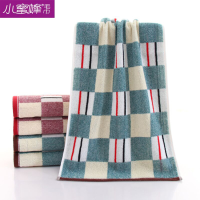 Small Bee Towel new plaid pure cotton strand couple style refreshing trendy