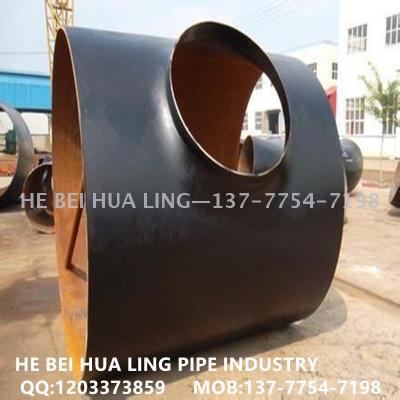 Professional export of large diameter carbon steel seamless equal diameter tee welding equal diameter four