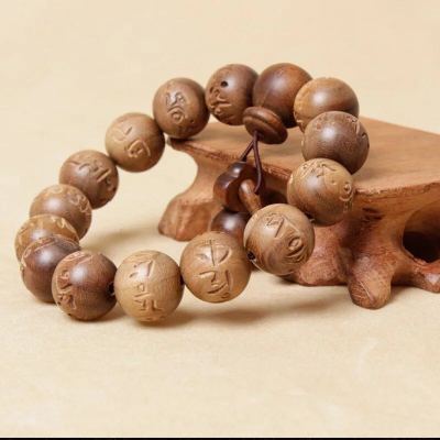 Authentic natural ancient camphor wood/camphor wood six character wooden fish buddhist beads hand string insect repellent refreshing bracelet ornaments