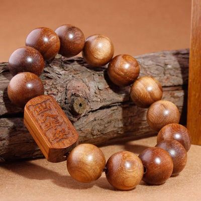 Authentic natural and high-grade ancient camphor wood fu piece wood fish bracelet camphor wood hand string wood buddhist beads jewelry for men and women